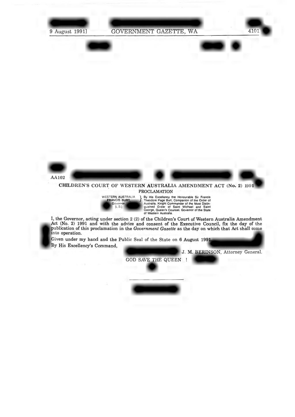 Children s court of western australia amendment act no 2 1991