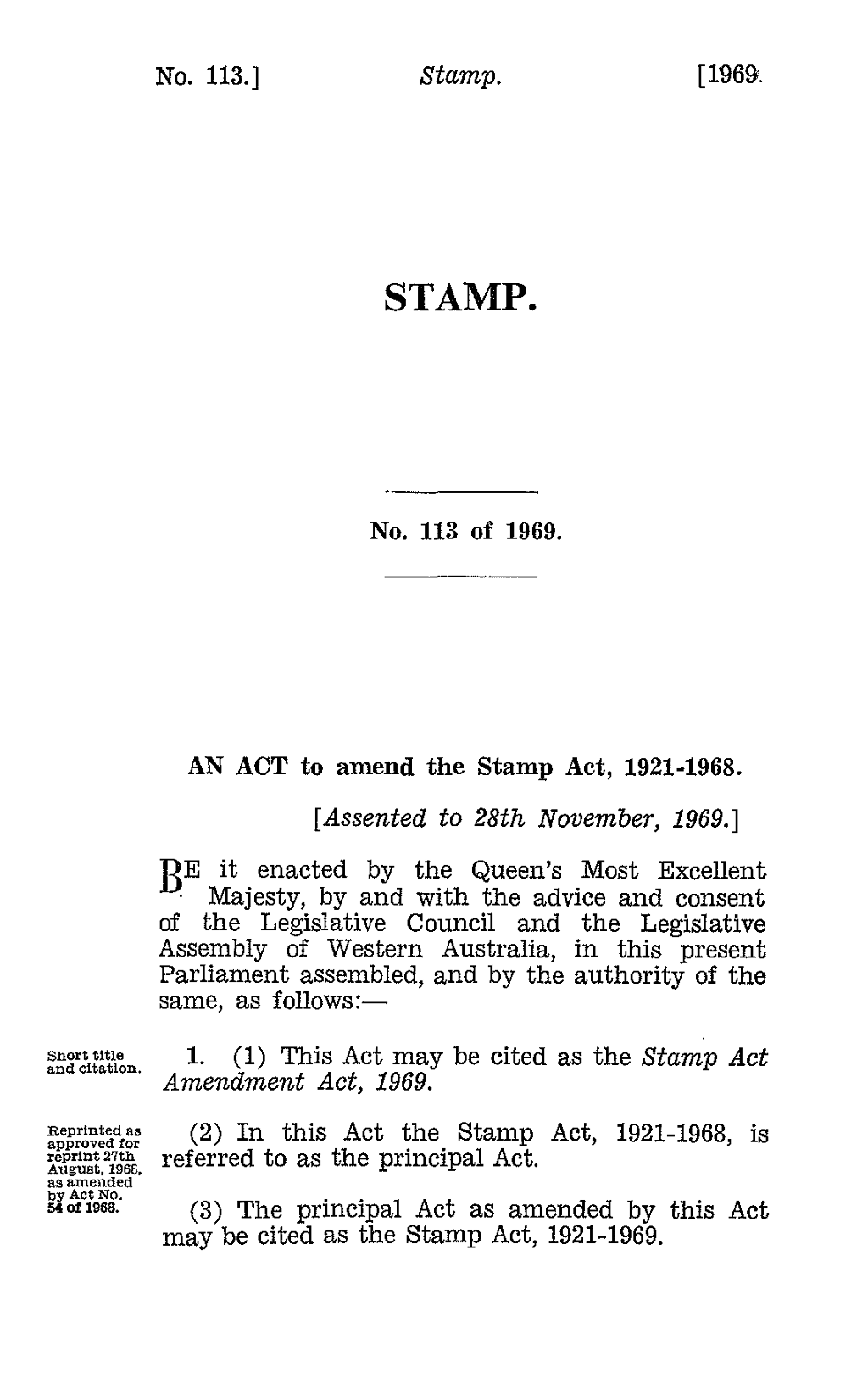 Stamp Act Amendment Act 1969 WA BarNet Jade